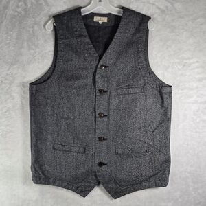 Japan Blue Jeans Vest Mens Size XXL 2XL Heather Gray Cotton Pockets Button Up